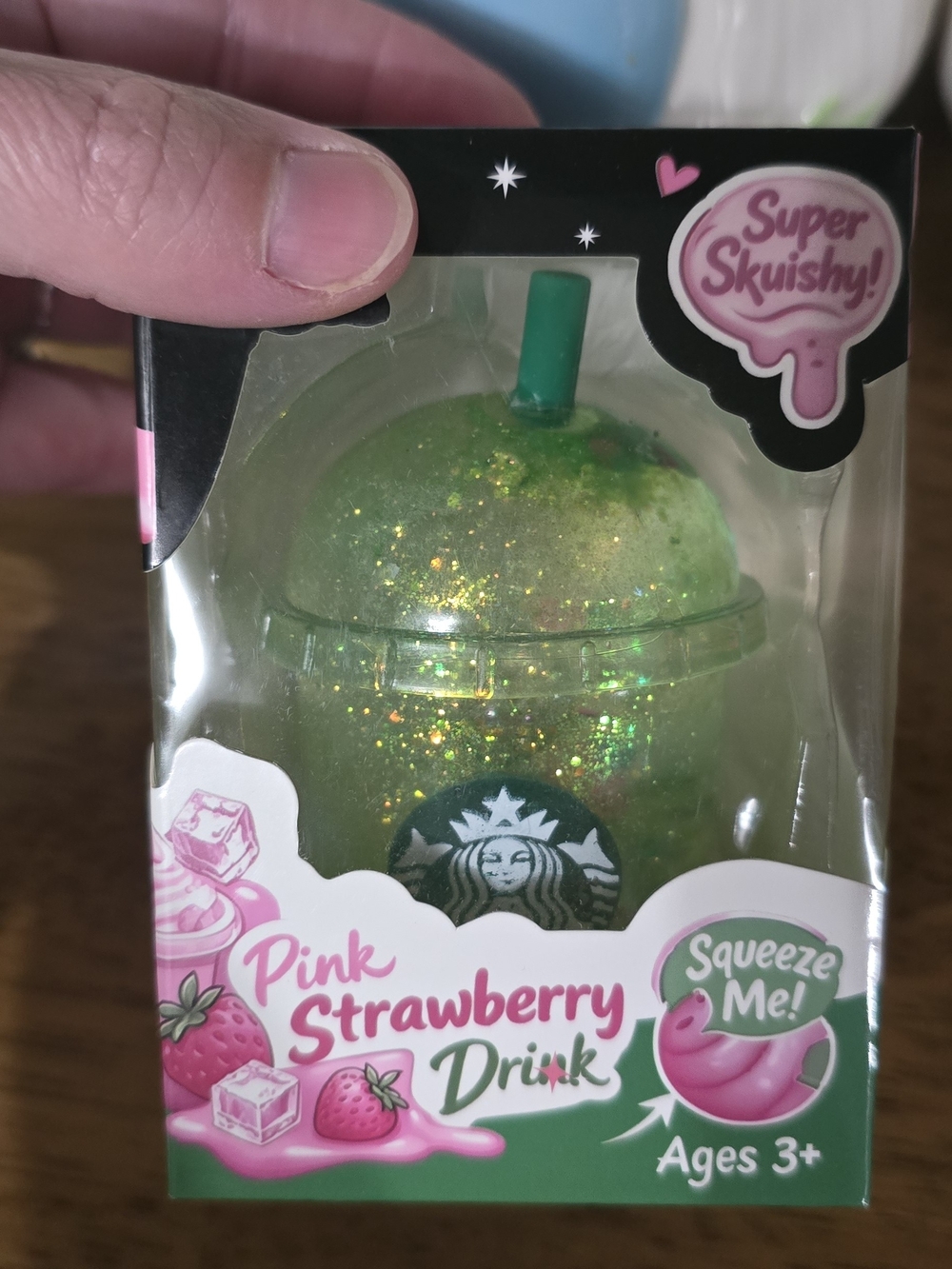Starbucks Green Glitter Super Squishy Drink Toy